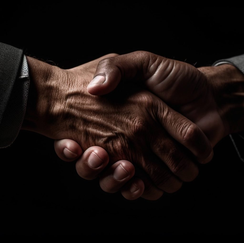 Two people shaking hands